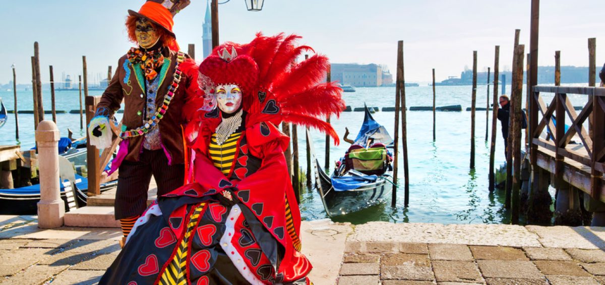 Carnival of Venice, beautiful masks at St. Mark's Square